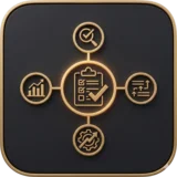 Icon f&uuml;r Projektabschluss, Review und Optimierung von Schwertransport-Prozessen